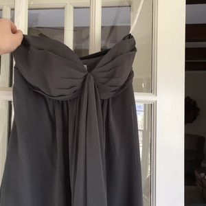 Azazie Grey Strapless Short Chiffon Dress